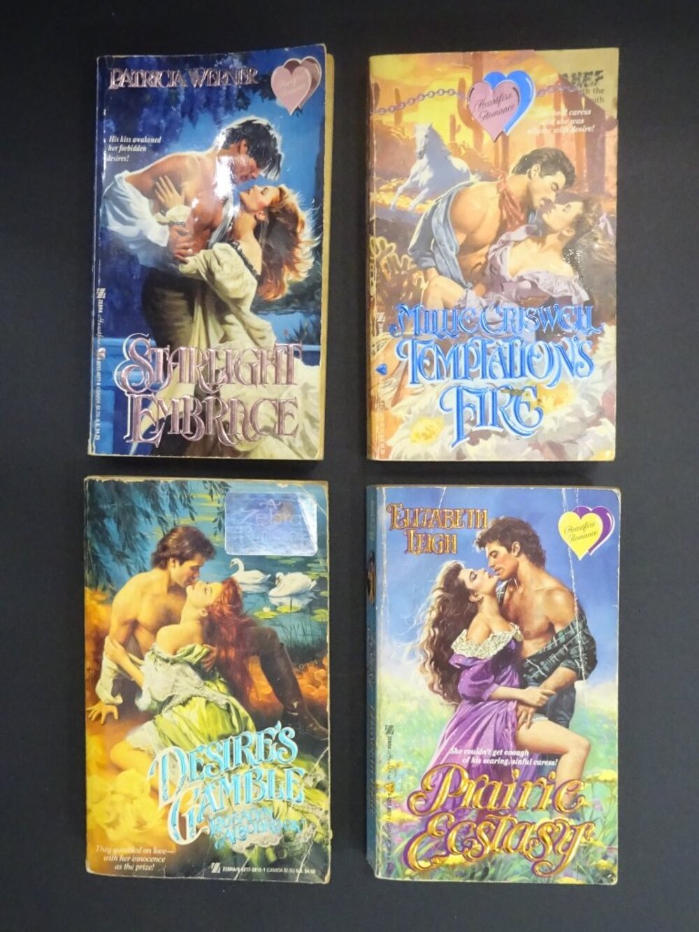 Vintage Zebra Heartfire Romance Paperback Lot of 4 - 1980s